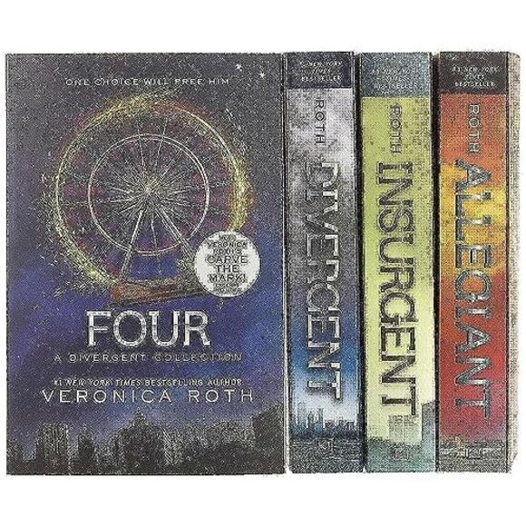 Divergent Series Set: Divergent, Insurgent, Allegiant, Four -- Veronica Roth - Picture 3 of 4